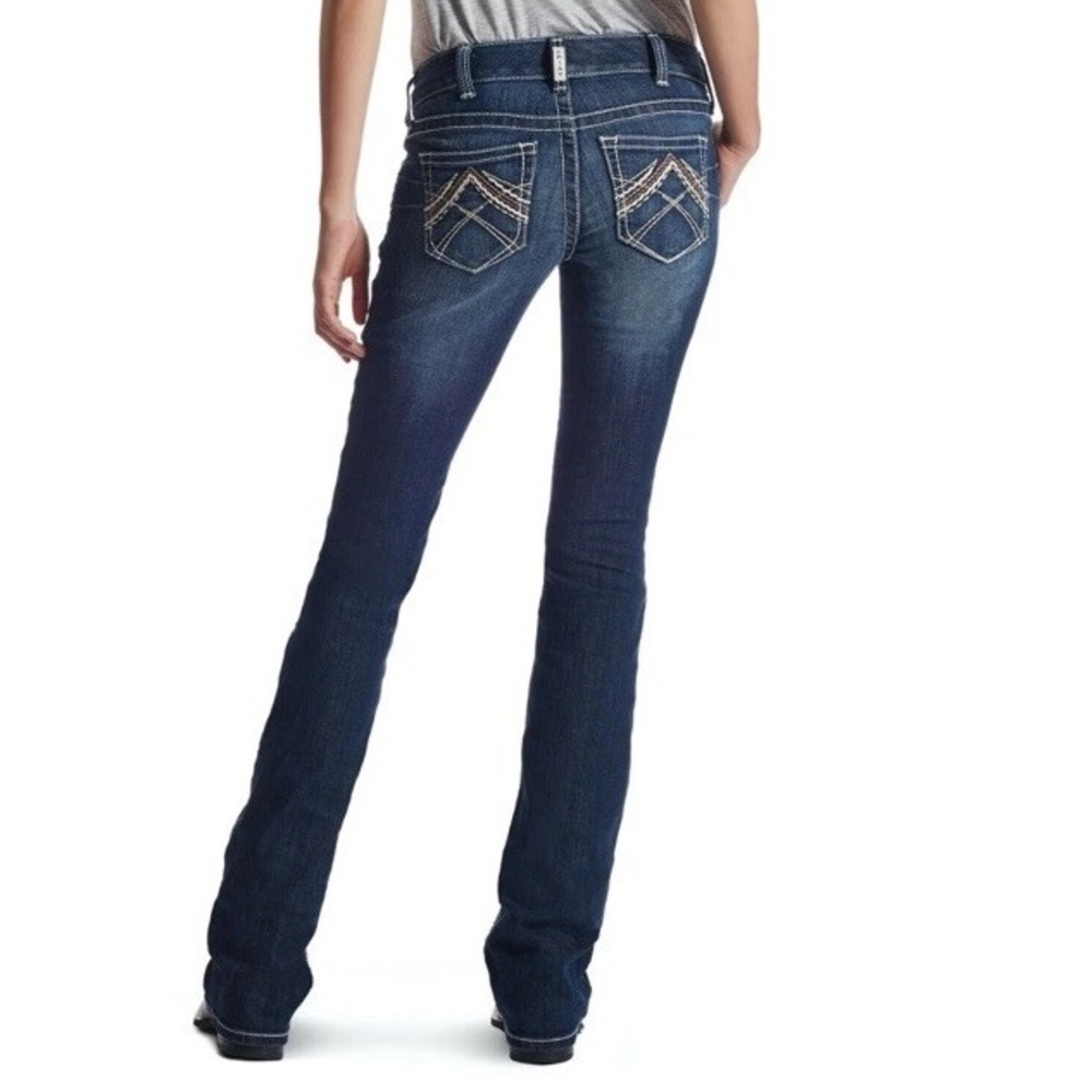 Ariat Jeans Women's 31S‎ Blue R.E.A.L. Low Rise Stretch Rosy Whipstitch Boot Cut